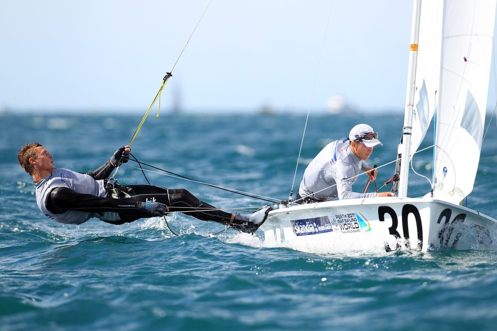 Nick Rogers and Chris Grube, 470. ISAF Sailing World Championships Perth 2011 ©  Richard Langdon/Skandia Team GBR